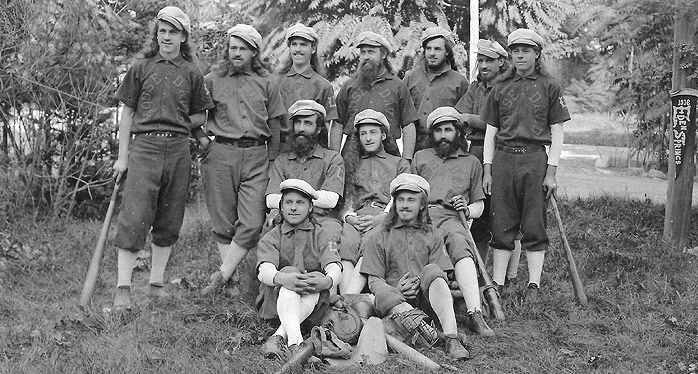 Members of the House of David Baseball Team, 1916.