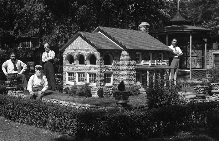 A popular site for visitors to the park zoo was the miniature stone house.  The stone house was built by John Heron during the early days of the zoo.  Unfortunately vandals have destroyed much of this little house.