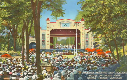 There is a dance floor immediately in front of the stage.  This is during the summer months before we put up a roof.  We had dancing every night with vaudeville in the afternoons and evenings.  The acts came from Chicago usually two in number and mostly family entertainment.  The waiters served refreshments during the time the Garden was open.