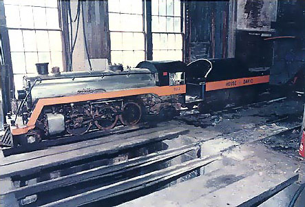 Today, engines #901, 902 and 903 are still in storage at the House of David Park.  Rolling stock is also in storage at the park including cars last seen on the tracks seventy years ago.  The engines have not been under steam in about twenty years.  This photo of #902 is over the mechanic's pit in the roundhouse at the park.